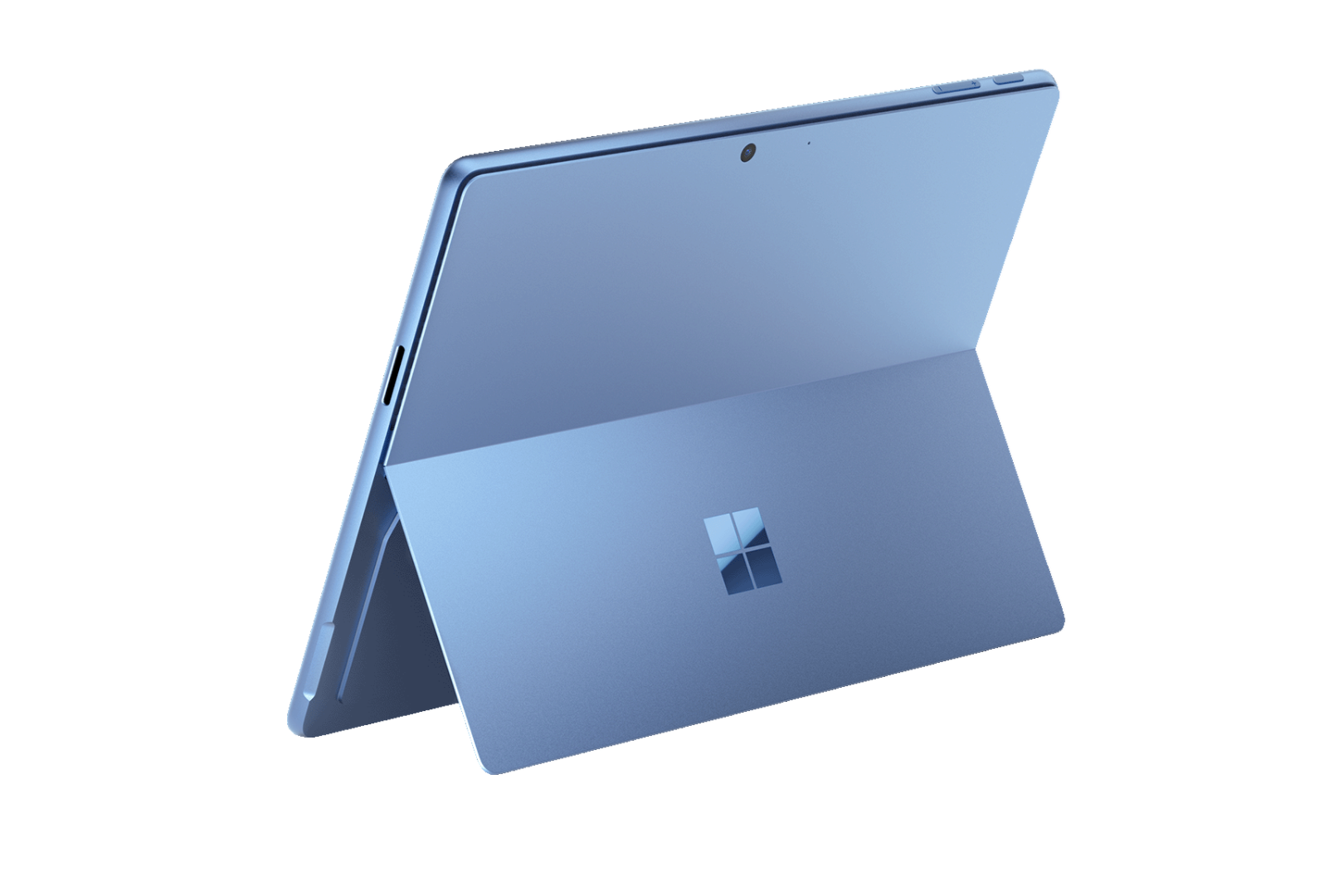 Left render of Surface Pro Ocean 13 with colour bloom screen