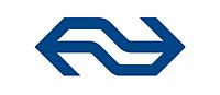 A blue and white logo for Nederlandse Spoorwegen